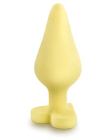 Play with Me Naughty Candy Heart Spank Me Silicone Butt Plug - Yellow