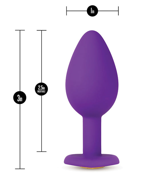 Temptasia Bling Plug Silicone Butt Plug - Small - Purple