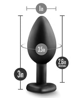 Temptasia Bling Plug Silicone Butt Plug - Small - Black