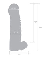 Blue Line Vibrating Penis Enhancing Sleeve Extension 5.25in - Smoke