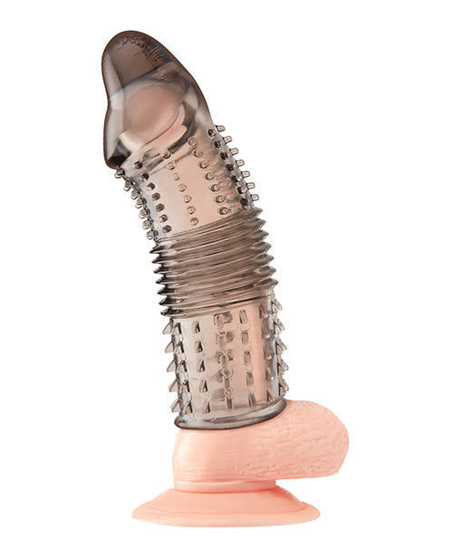 Blue Line Triple Sensation Penis Enhancing Sleeve Extension 6.5in - Smoke