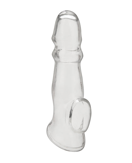 Blue Line Girthy Penis Enhancing Sleeve Extension 6.75in - Clear