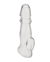 Blue Line Girthy Penis Enhancing Sleeve Extension 6.75in - Clear