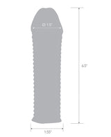 Blue Line Clear Textured Penis Enhancing Sleeve Extension 6.5in - Clear