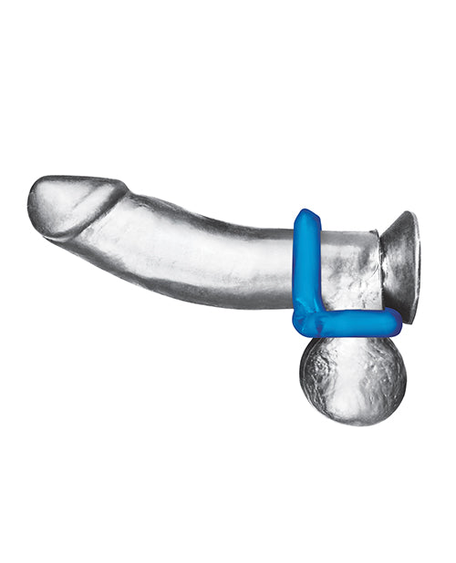 Blue Line Duo Cock And Ball Stamina Enhancement Ring (2 Pack) - Blue