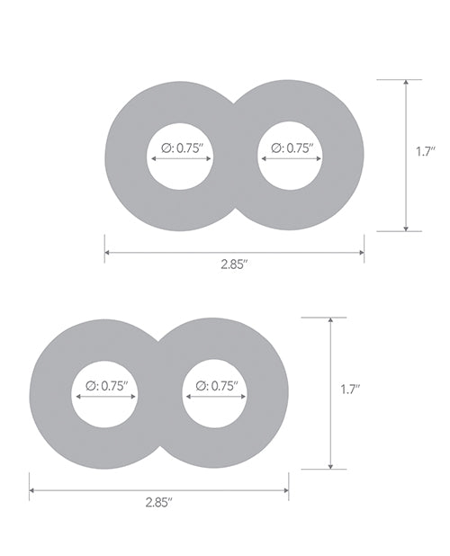 Blue Line Duo Cock And Ball Stamina Enhancement Ring (2 Pack) - Blue