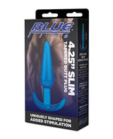 Blue Line C & B 4.25" Slim Tapered Butt Plug - Jelly Blue