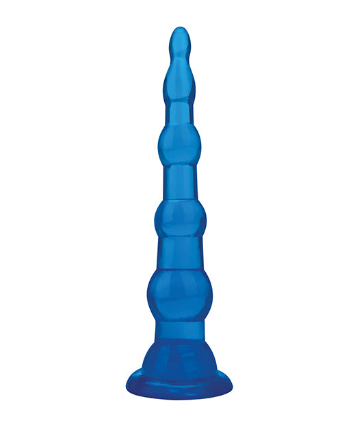 Blue Line Anal Beads with Suction Cup 6.75in - Blue