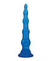 Blue Line Anal Beads with Suction Cup 6.75in - Blue