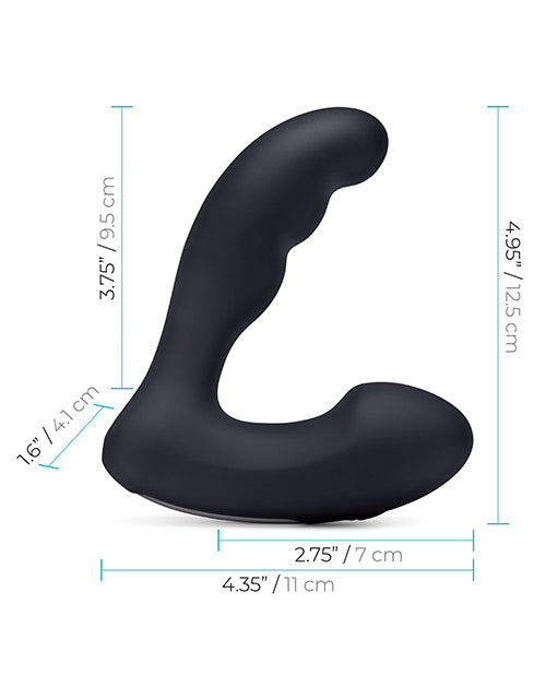 Blue Line Prober Silicone Rechargeable Dual Vibrating Prostate Stimulator with Remote Control - Black
