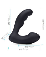 Blue Line Prober Silicone Rechargeable Dual Vibrating Prostate Stimulator with Remote Control - Black