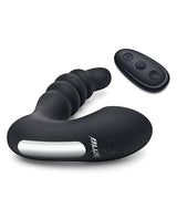 Blue Line Prodder Silicone Rechargeable Sphincter Training Prostate Stimulator with Remote Control - Black