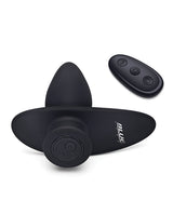 Blue Line Pointer Silicone Deep Drilling Butt Plug with Remote Control - Black