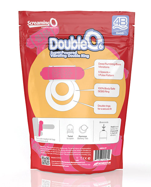 Screaming O 4B DoubleO 6 Couples Ring - Strawberry
