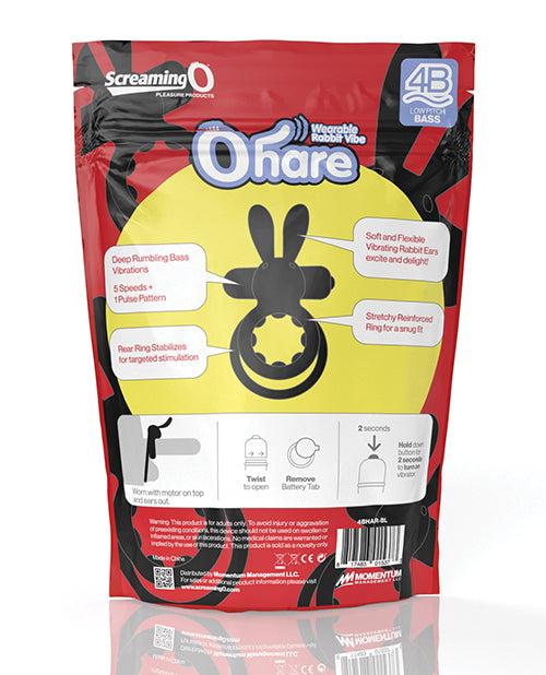 Screaming O 4B Ohare Vibrating Cock Ring - Black