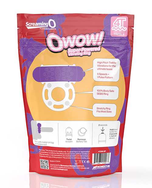 Screaming O 4T O Wow Vibrating Ring - Grape