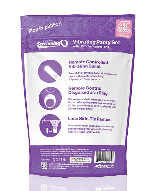 Screaming O My Secret 4T Panty Vibe with Remote Control - Grape