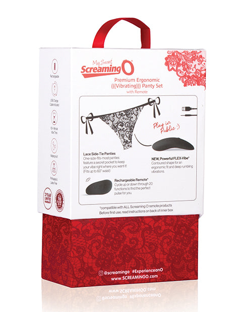 My Secret Premium Ergonomic Rechargeable Panty Vibe Set with Remote Control - Black