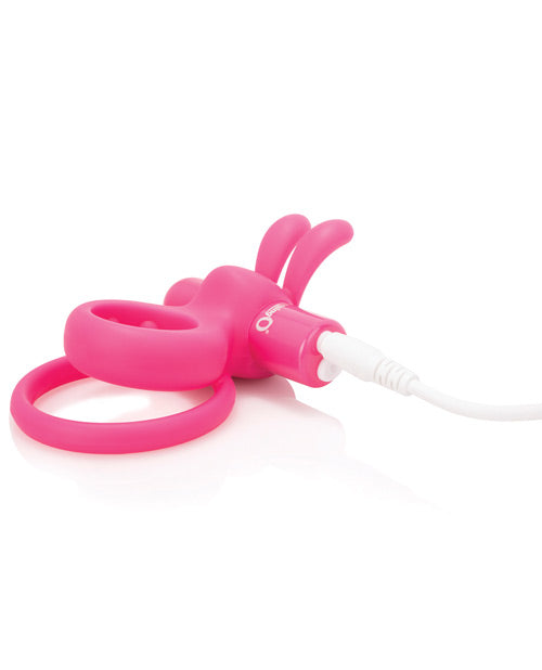 Charged Ohare Rechargeable Silicone Rabbit Cock Ring - Pink