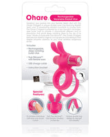 Charged Ohare Rechargeable Silicone Rabbit Cock Ring - Pink