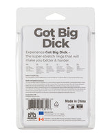 PowerBullet Got Big D Super Stretch Cock Rings (3 pack) - Black