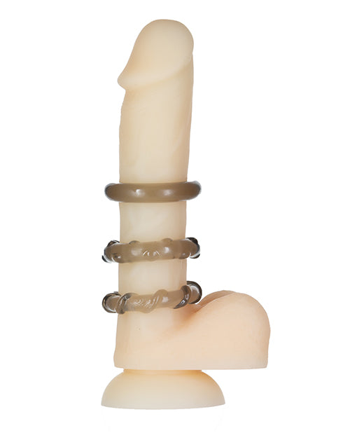 PowerBullet Got Big D Super Stretch Cock Rings (3 pack) - Black