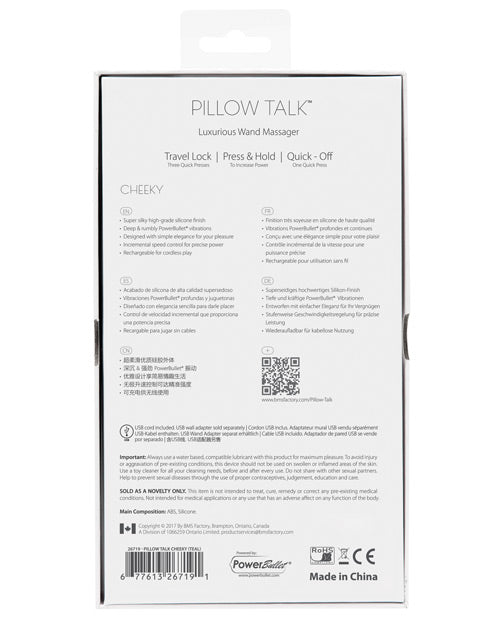 Pillow Talk Cheeky Silicone Rechargeable Wand Massager - Pink