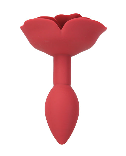 Lux Active Red Rose Silicone Anal Plug - Red