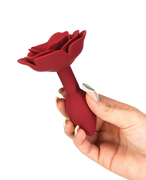 Lux Active Red Rose Silicone Anal Plug - Red