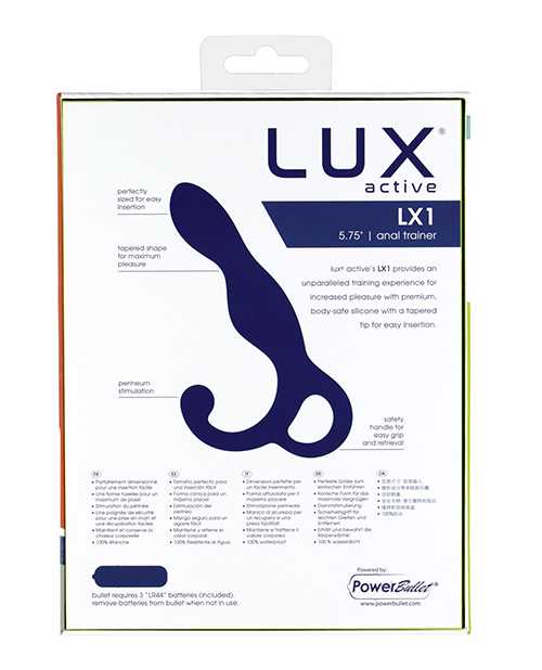 LUX Active LX1 Silicone Rechargeable Anal Trainer with Bullet - Navy