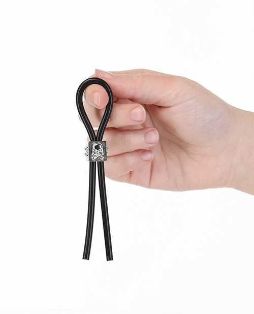 LUX Active Tether Adjustable Silicone Cock Tie - Black/Silver