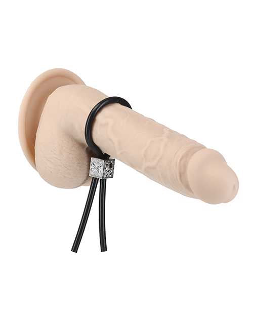 LUX Active Tether Adjustable Silicone Cock Tie - Black/Silver