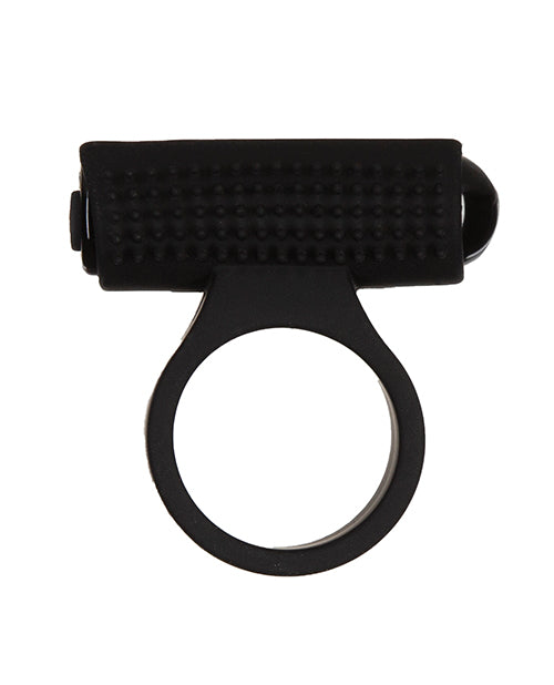 PowerBullet Cosmic Ring Rechargeable Silicone Vibrating Cock Ring - Black