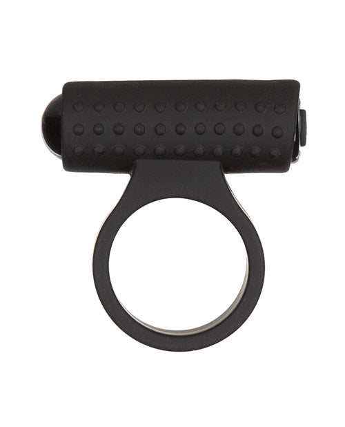 PowerBullet Cosmic Ring Rechargeable Silicone Vibrating Cock Ring - Black