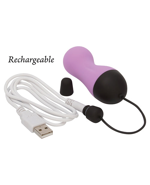 Simple and True Vibrating Rechargeable Silicone Egg with Remote Control - Purple