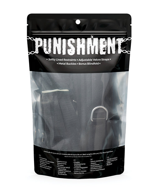 Punishment Bed Restraints (5 Piece Set) - Black