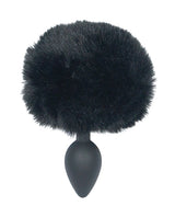 Punishment Bunny Tail Silicone Butt Plug - Black