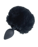 Punishment Bunny Tail Silicone Butt Plug - Black