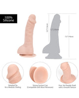 Addiction Toy Collection Brad Silicone Dildo with Balls 7.5in - Vanilla