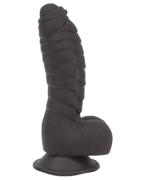 Addiction Toy Collection Ben Silicone Dildo with Balls 7in - Black