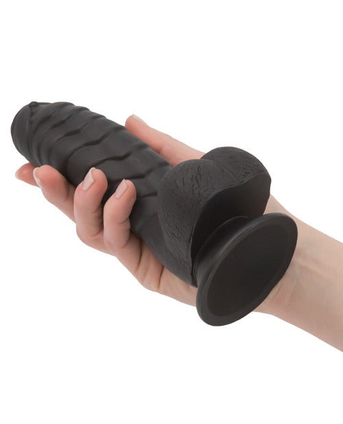 Addiction Toy Collection Ben Silicone Dildo with Balls 7in - Black