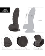 Addiction Toy Collection Ben Silicone Dildo with Balls 7in - Black