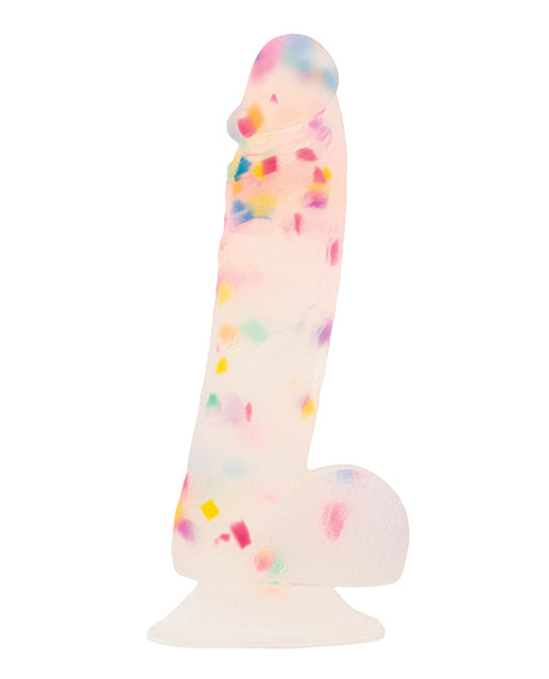 Addiction Party Marty Silicone Dildo with Balls 7.5in - Multicolor