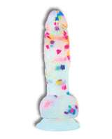 Addiction Party Marty Silicone Dildo with Balls 7.5in - Multicolor