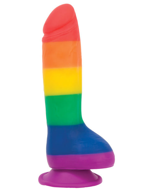 Addiction Toy Collection Justin Silicone Dildo with Balls 8in - Multicolor