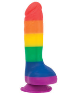 Addiction Toy Collection Justin Silicone Dildo with Balls 8in - Multicolor