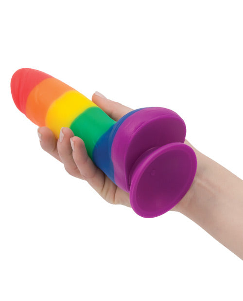 Addiction Toy Collection Justin Silicone Dildo with Balls 8in - Multicolor