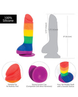 Addiction Toy Collection Justin Silicone Dildo with Balls 8in - Multicolor