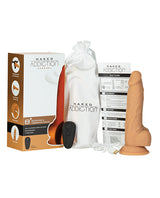 Naked Addiction Silicone Rechargeable Vibrating and Rotating Dildo with Remote Control 8in - Caramel