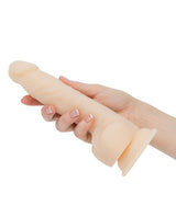 Naked Addiction Silicone Rechargeable Vibrating and Rotating Dildo 8in - Vanilla